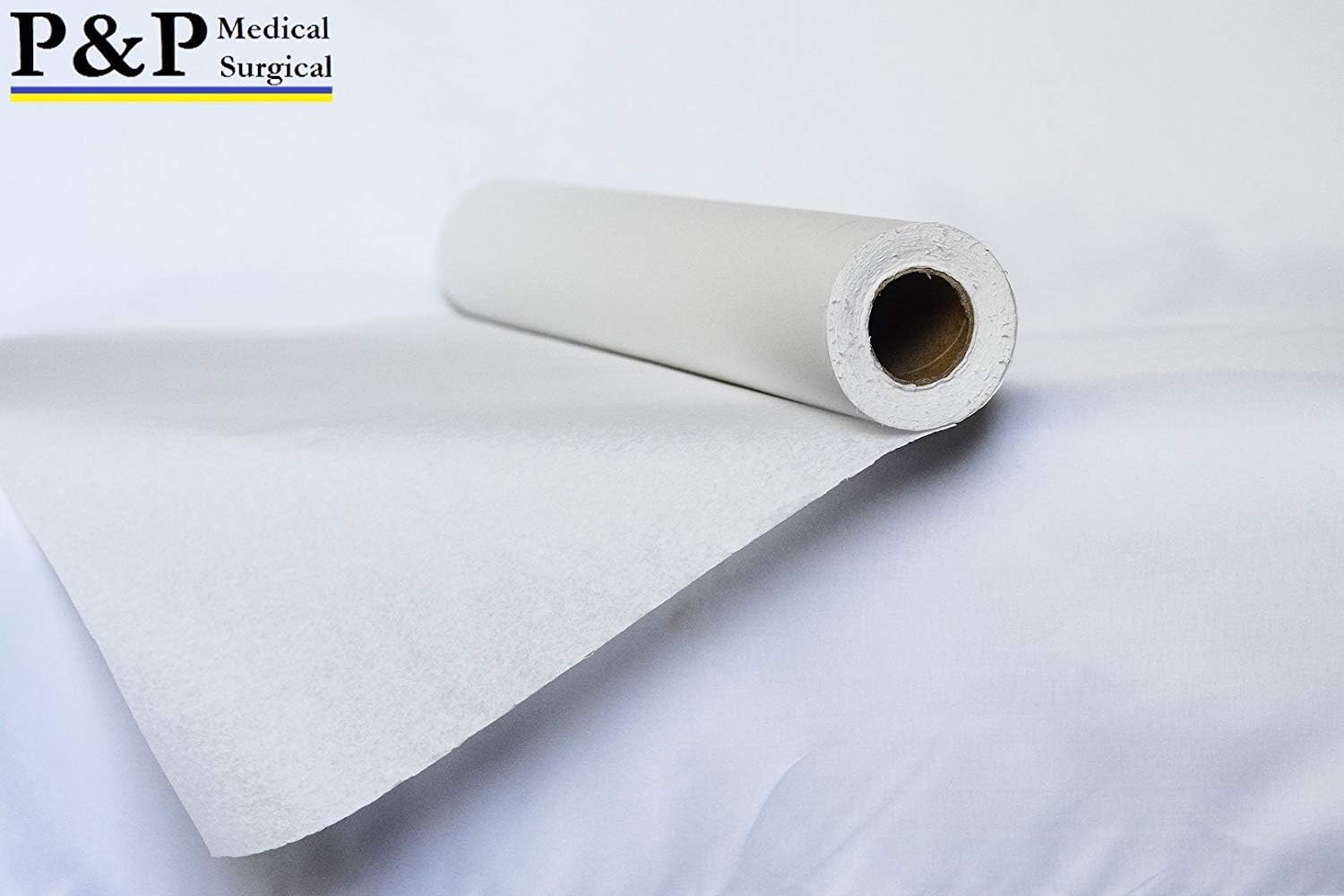 Disposable Medical Exam Table Paper Standard Crepe White with Smooth Finish Moisture Resistant 21" x 225' Premium Lightweight and Comfortable by P&P MEDICAL SURGICAL Case of 12 Rolls