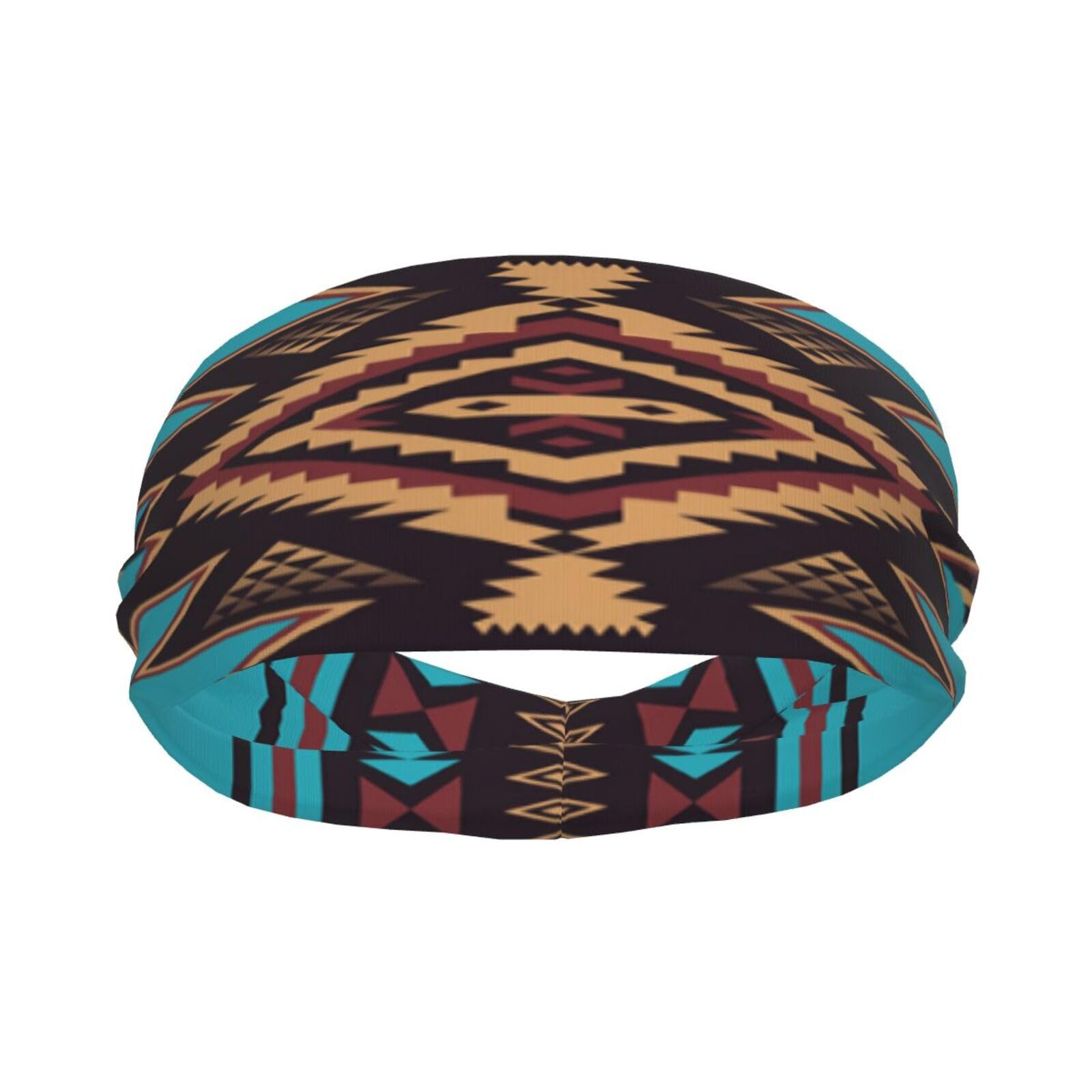 Native American Southwestern Navajo Art Fashionable Sports Decoration, Sweat Resistant Headband, Hair Band, Breathable Sweat Wicking Fitness Equipment for Men Women