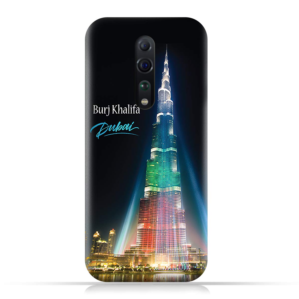 Design OPPO Reno Z TPU Silicone Case with Burj Khalifa Illuminated Pattern