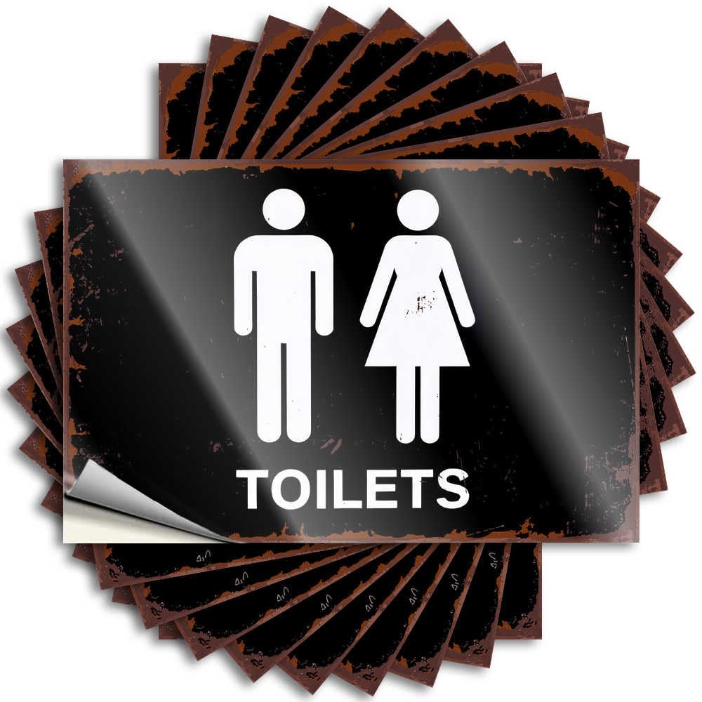 Decals Home Decor Accessories Vinyl Sticker | Public Restroom Sign: Men and Women Toilets Western for Tiki Use(6X9CM)