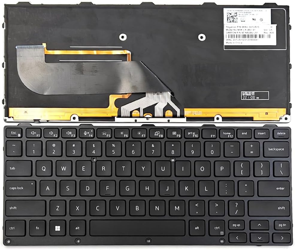 Replacement Backlit Keyboard for Dell Latitude 5430 Rugged/Latitude 7330 Rugged Extreme Laptop Keyboard US Black