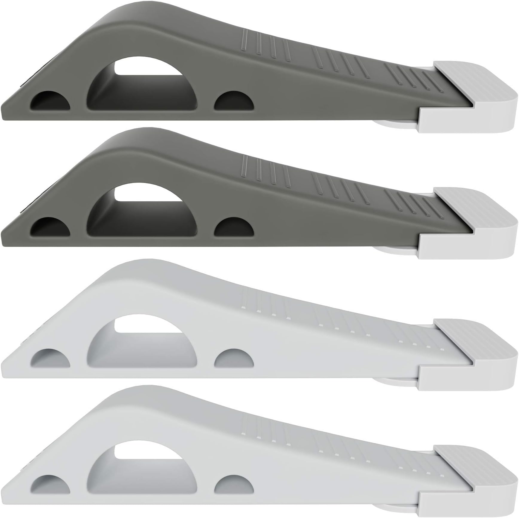 4 Pack Door Stopper [Reliable and Practical] Rubber Door Stop Security Wedge| Flexible | Non-toxic | Longer Lasting | Works with [Easy Install Hinges with Bonus Holder]