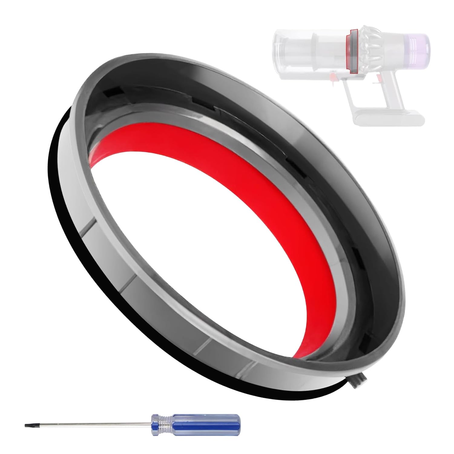 Hkmuisry Vacuum Dust Bin Sealing Ring for Dyson V11 V15 SV14 SV15 SV22, Vacuum Cleaner Replacement Part with T8 Screwdriver, Top Snap Ring Filter Vacuums Cleaner Repair Parts Accessories