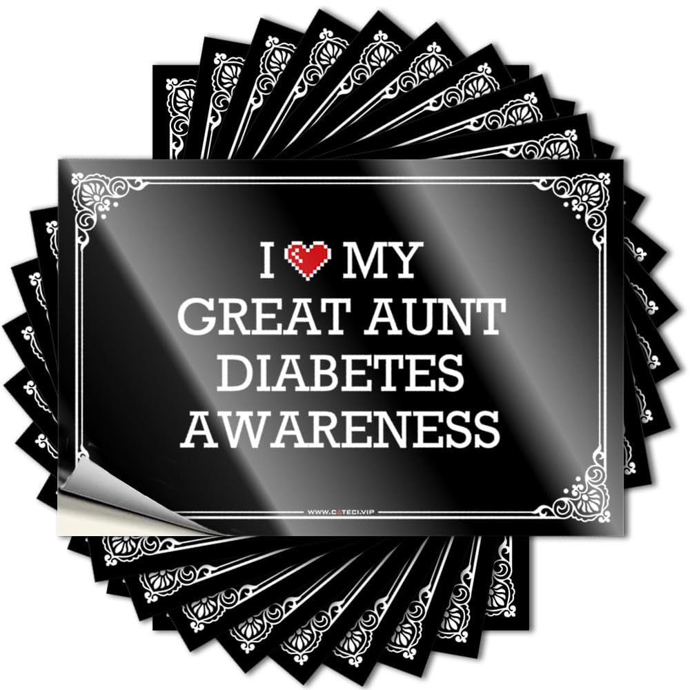 Decals New Vinyl Decals, Core Waterproof Water Stickers for Water Bottle | I Love My Great Aunt Diabetes Awareness Perfect for Hunting Laptop Decor(12X18CM)