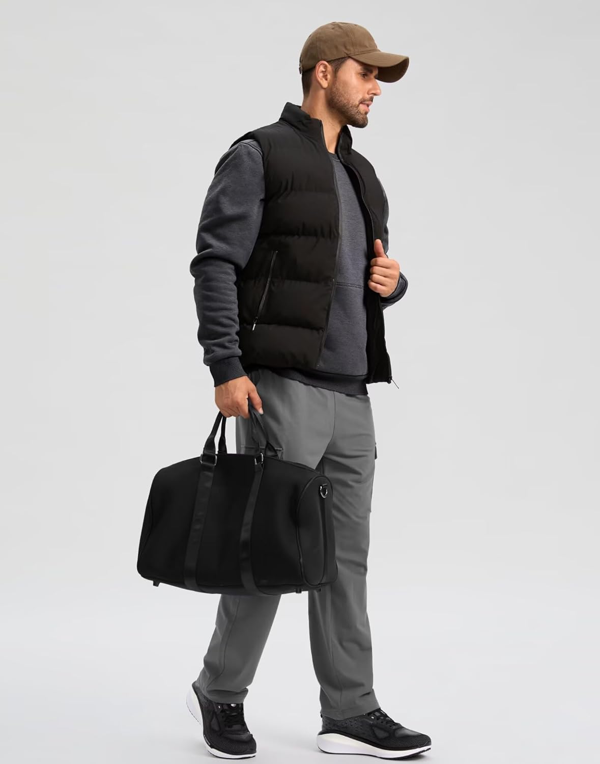 Pudolla Men's Sherpa Lined Sweatshirts Warm Soft Crewneck Sweatshirts Heavyweight Winter Pullover Kangaroo with Pouch Pocket - Image 6