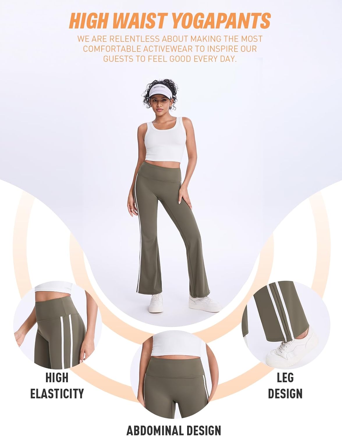 VME High Waist Yoga Wide Leg Pants with Pocket - Tummy Control Workout Running Flared-Leg Yoga Legging for Women - Image 8