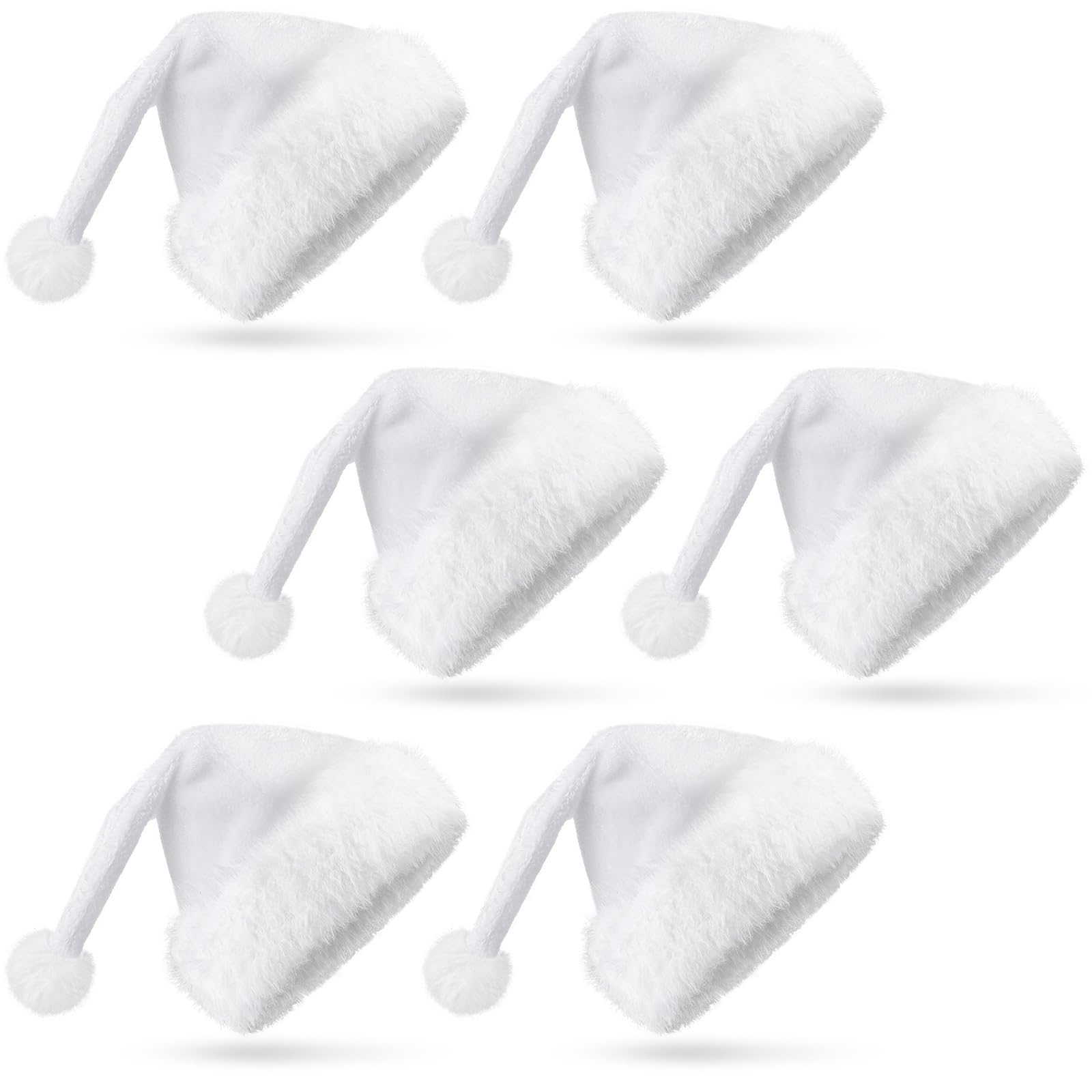 Geyoga 6 sombreros de Navidad de Papá Noel, sombreros de Papá Noel, sombreros de felpa para adultos, suministros de fiesta festiva de Navidad