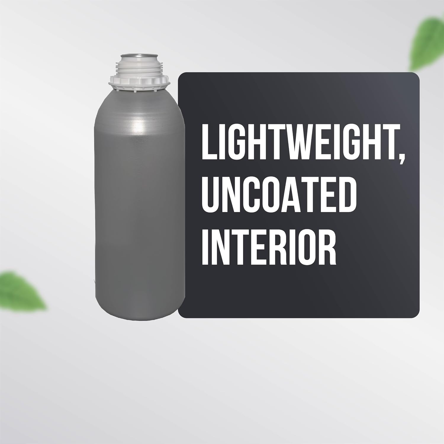 Aluminum Bottles with White Anti-Theft Caps and Plugs – Lightweight, Uncoated Interior for Essential Oils, Fragrance Oils, and Aromatherapy Products - 1250mL / 1.1 kg