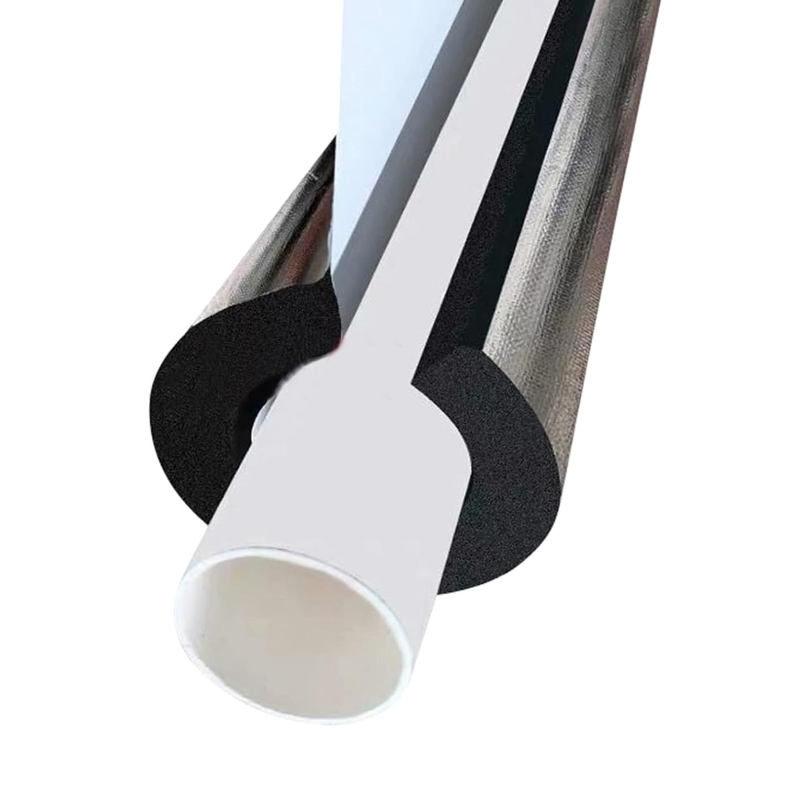 Foam Tubing For Solar Energy Pipes, Aluminum Foil Heat Insulation Pipe, Insulation Tube Fireproof, Spigot Isolation Highly Insulated Foam for Solar Water Heater Outdoor ,Winter Irrigation, Sprinkler (