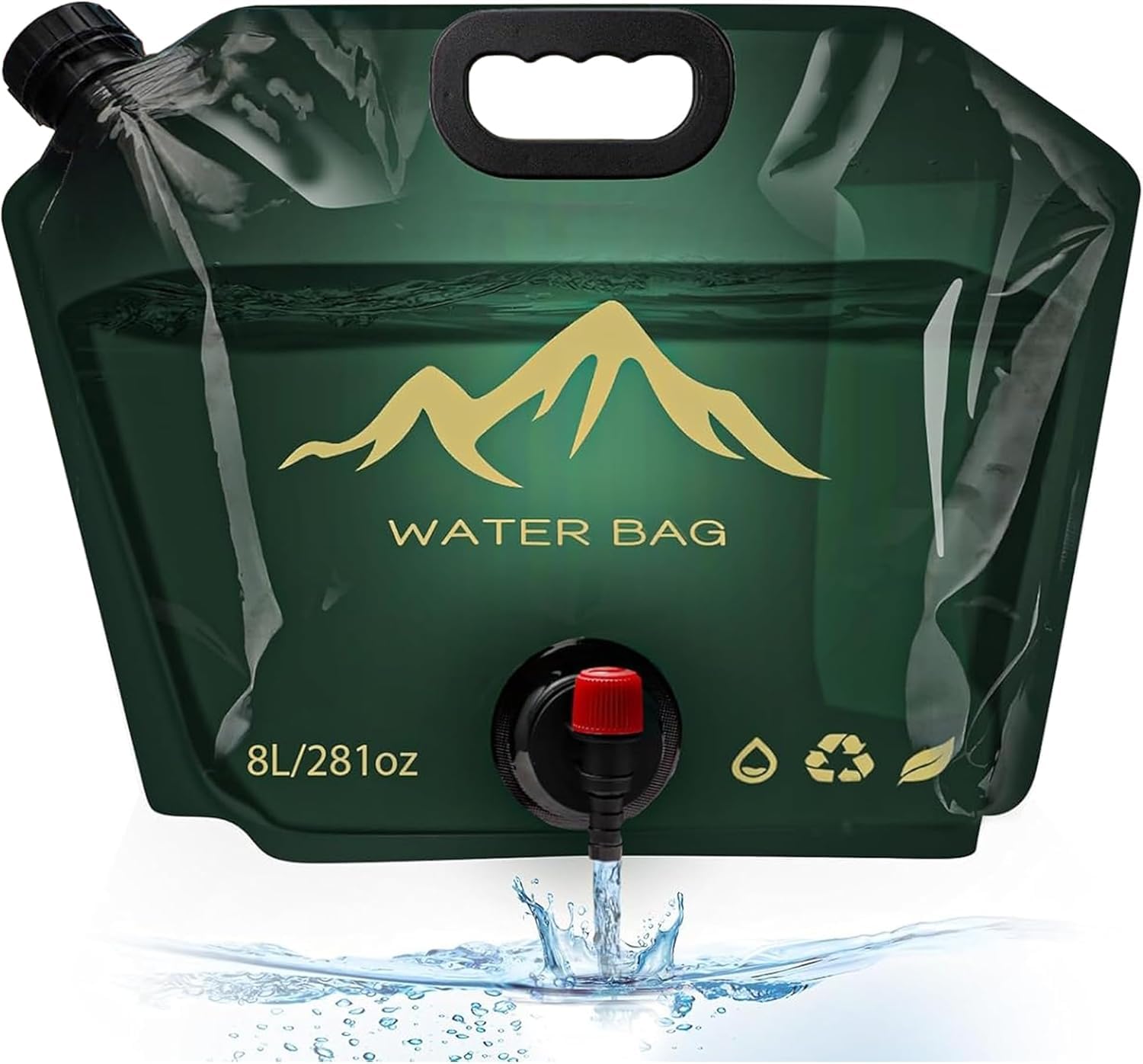 TRENDYQUORA 8 Liter Collapsible Emergency Water Storage Bag with Tap – BPA Free Foldable Plastic Water Carrier Tank for Camping, Hiking, Travel, Outdoor Adventure & Survival (Multicolor)-image-37