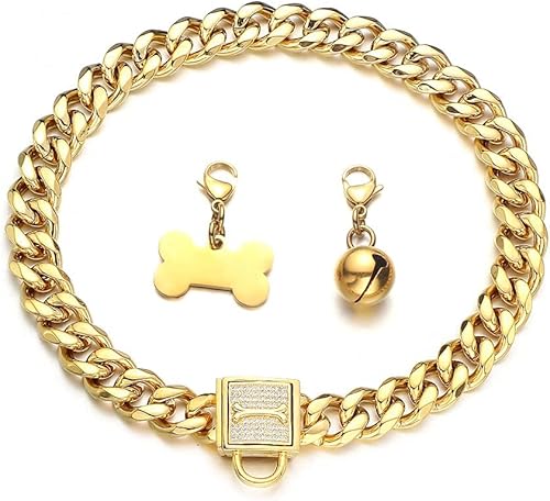 Miniatura 5 de collares de cadena para perro+etiqueta, campana
