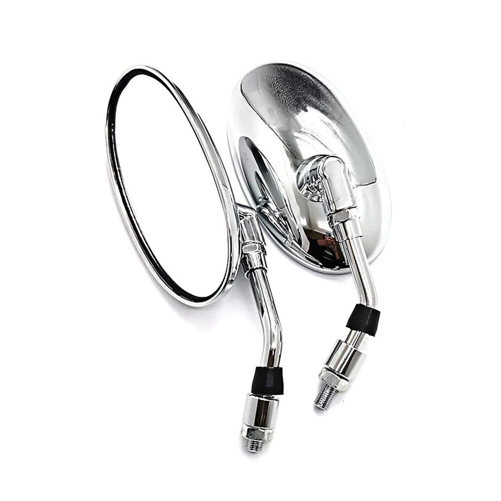 UTLODY motorcycle mirrors For Motorcycle Parts Universal Side Rear View Mirror For Motorcycl Electroplated Rearview bar end mirror(Silver)