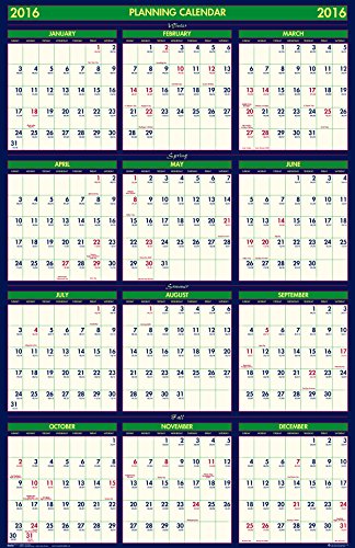House Of Doolittle HOD390-16 2015 - 2016 Academic Year And 2016 Regular Year Four Seasons Poster Calendar thumb #1