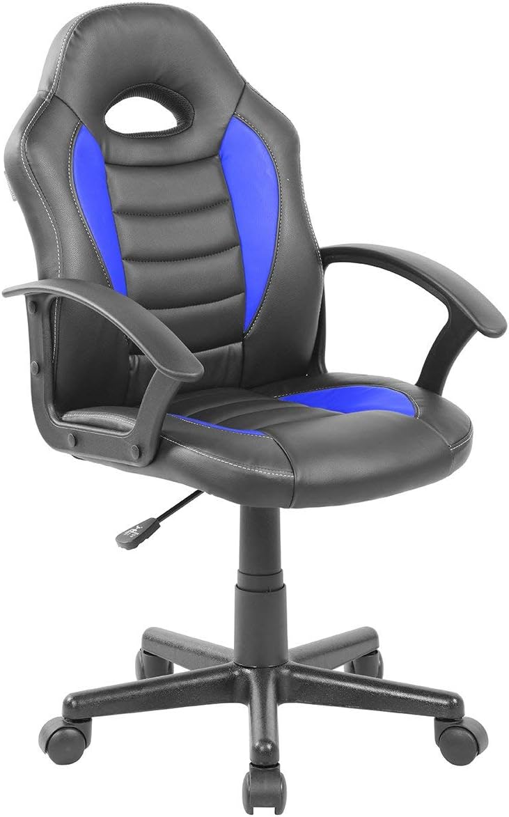 Techni MobiliKid's Gaming and Student Racer Chair with Wheels, Resemblance of a sport's car interior, Polypropylene, Blue