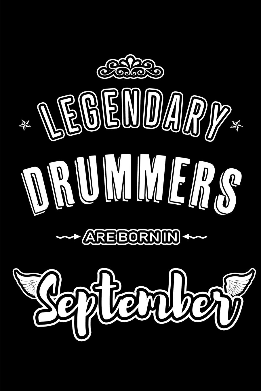 Batteur né en septembre carnet ligné à emporter en studio de musique et concert