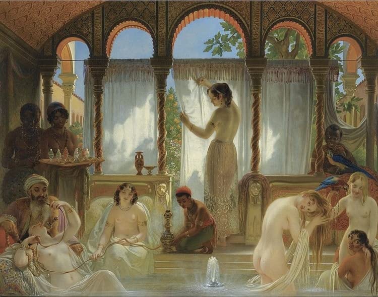 Lienzo SERENDIPITP el baño del harén de Jacques Van Bree, inspira arte clásico en tu hogar