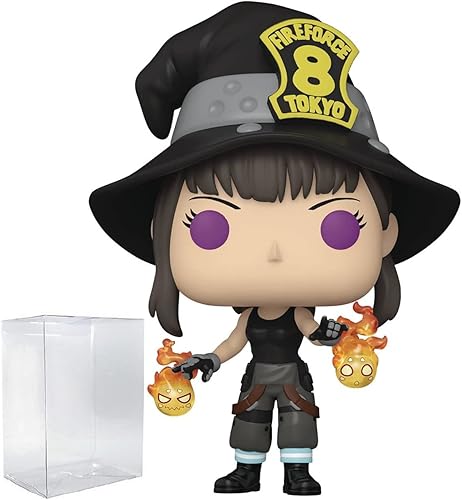 Fire Force - Figura de vinilo Maki Funko Pop incluido con funda protectora compatible con caja pop 375 pulgadas