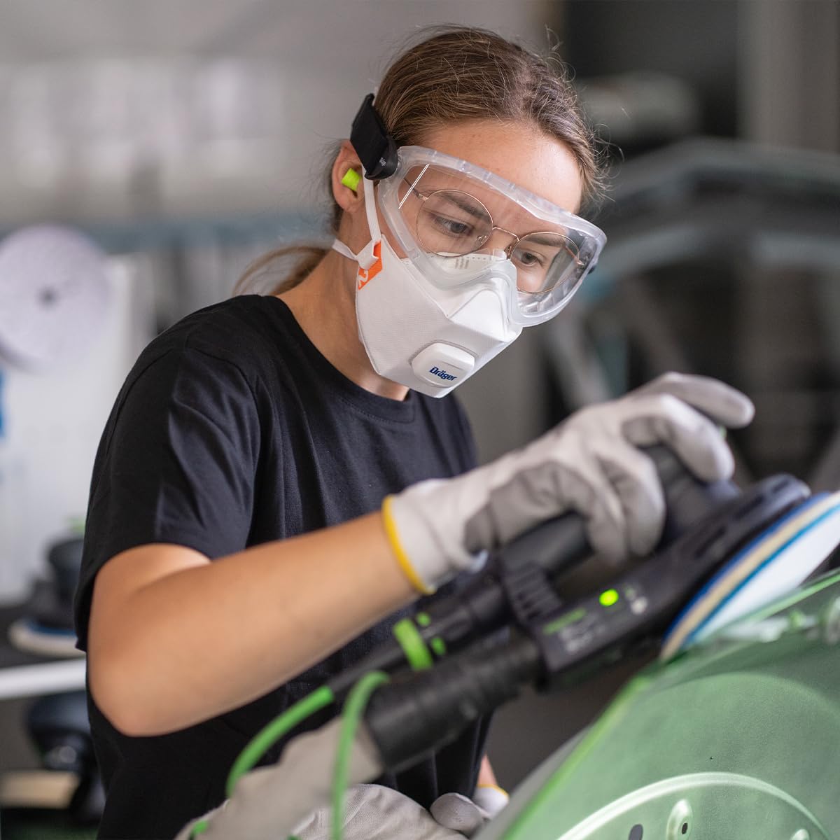 Dräger X-plore 1920 V | 10 Máscaras de protección respiratoria FFP2 con válvula | Mascarilla antipolvo desechable para trabajos de construcción, bricolaje, pintura