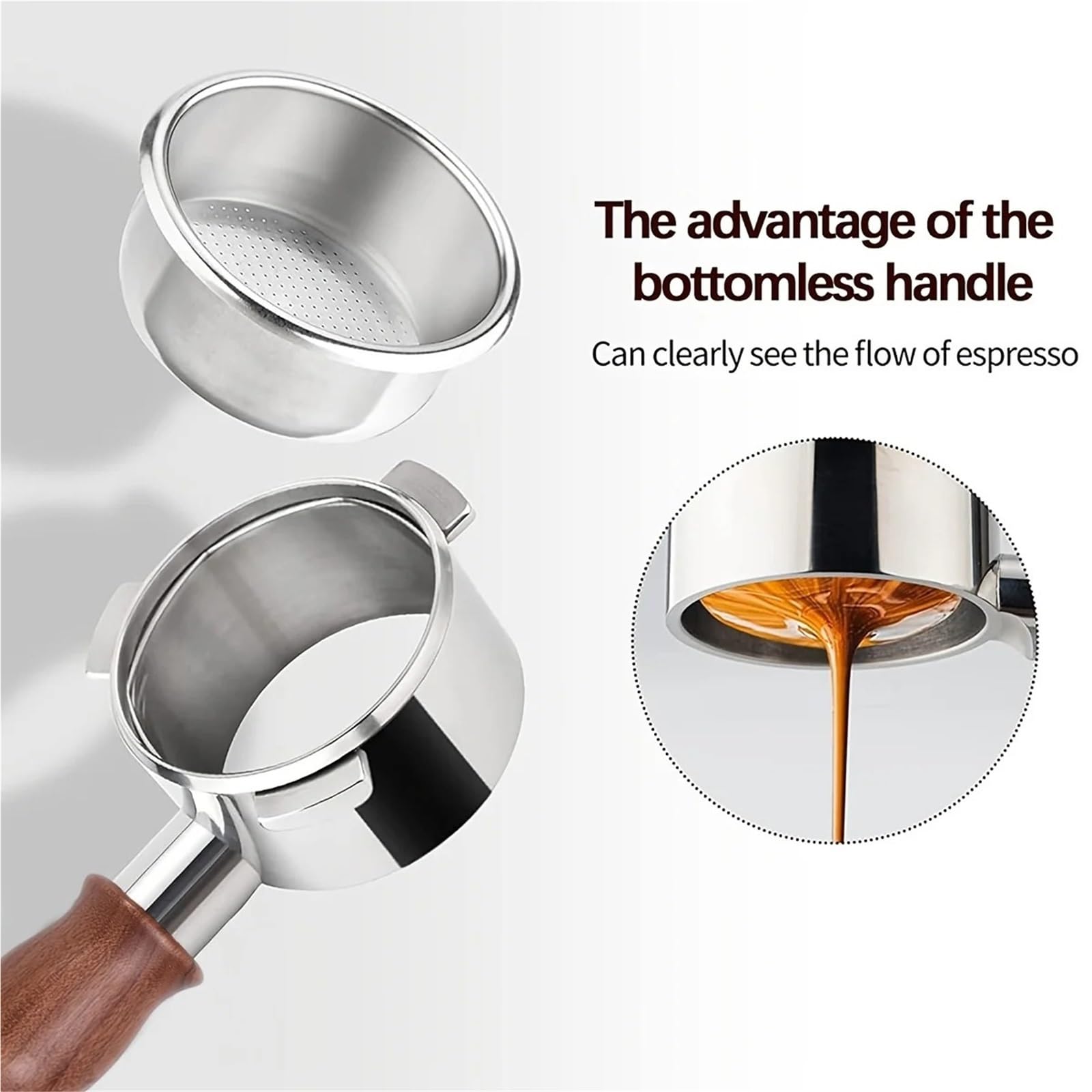 Portafiltro Sin Fondo For Espresso De 58 Mm, Compatible Con Barsetto, BAE01 BAE02, Compatible Con Calphalon, Accesorios De Repuesto For Cafetera Temp IQ(Style-C 1PCS)