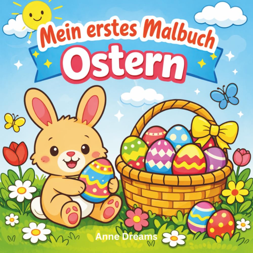 Mein erstes Malbuch Ostern: Große, einfache Motive mit dicken Linien | Erstes Ausmalen für Kinder ab 1 Jahr | Osterhase, Küken & Ostereier