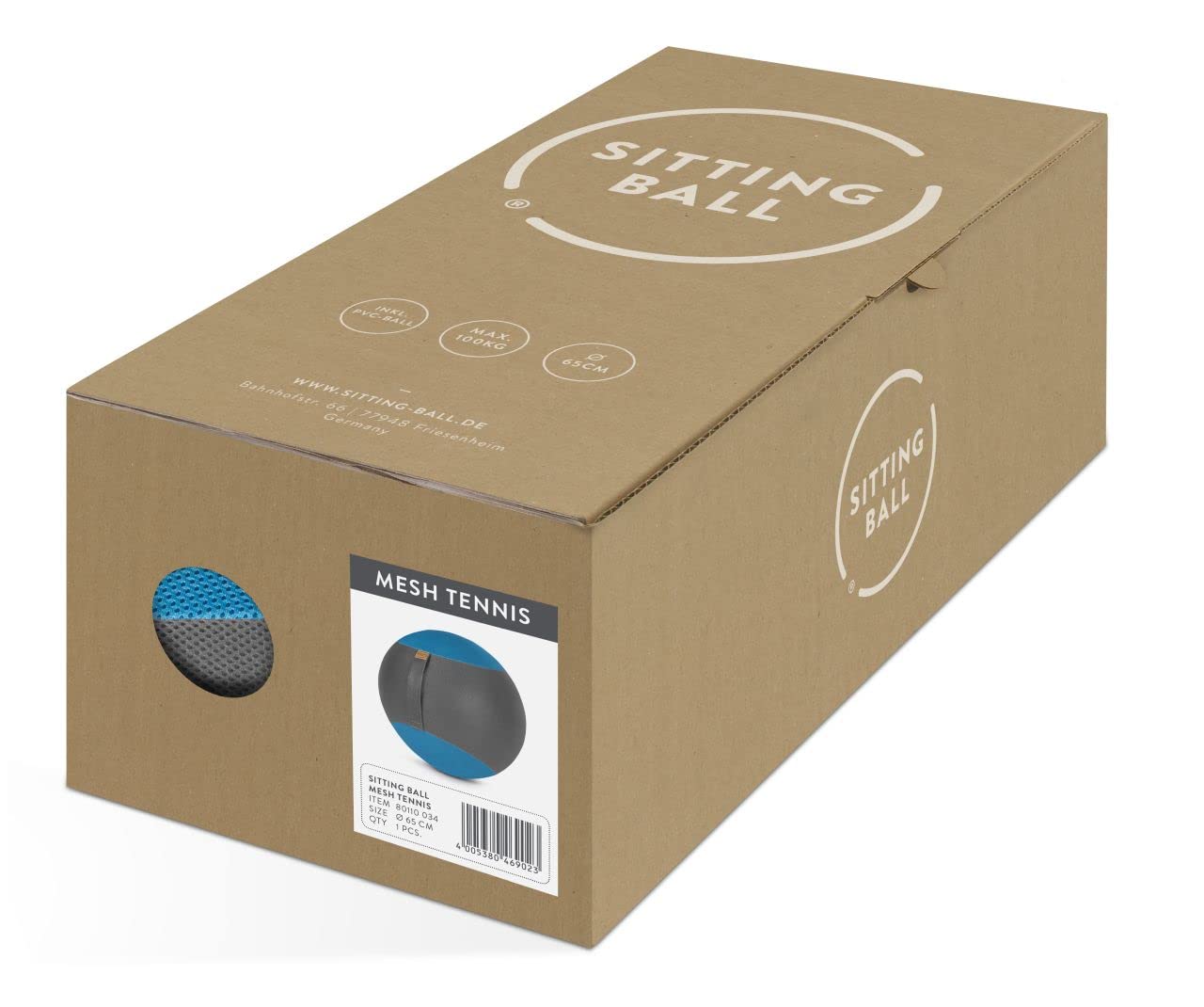 Sitting Ball Sitzball/Gymnastikball MESH Tennis in Petrol