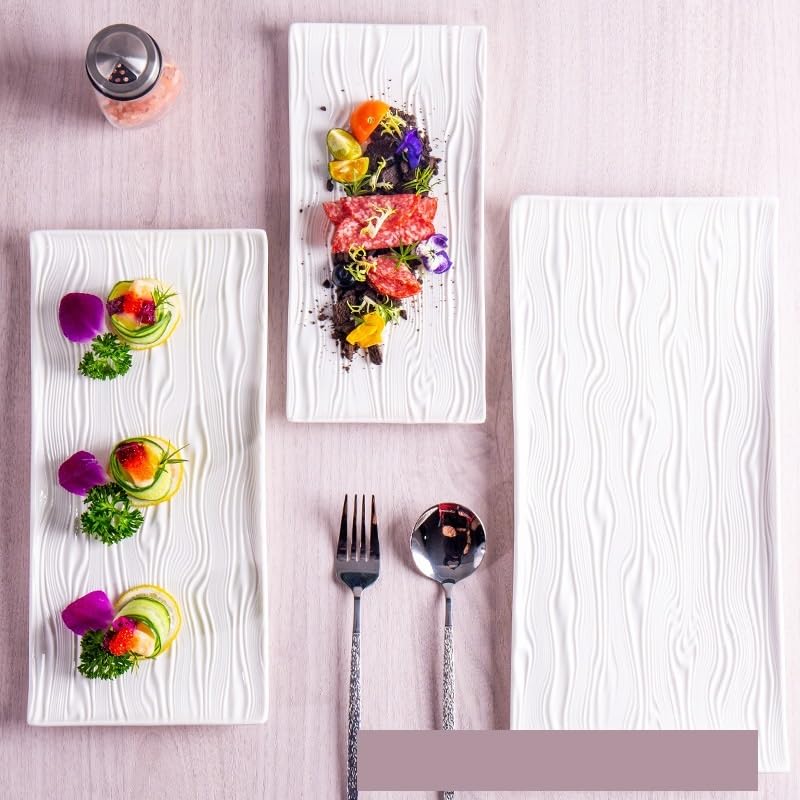 Talerze obiadowe Pogrubione talerze ceramiczne do użytku domowego, kreatywne talerze sałatkowe i komercyjne zimne dania do restauracji kuchnia miska sałatkowa