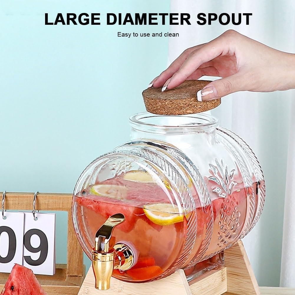 Dispenser Bevande Navaris In Vetro 5 Litri – Distributore Acqua Con Rubinetto E Supporto Ferro, Ideale Per Feste E Casa