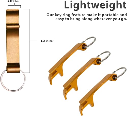Miniatura 3 de Gadgetime USA Juego de 4 abridores de tapas de cerveza, abrebotellas de cerveza, abrebotellas para cerveza, refrescos, latas (dorado)