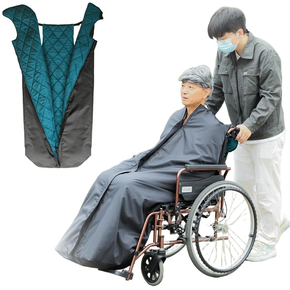 Saco para Silla De Ruedas De Felpa Gruesa Impermeable, Manta para Adultos Resistente Al Viento con Ajuste Universal, Ideal para Cuerpo Inferior Y Uso Diario En Silla De Ruedas