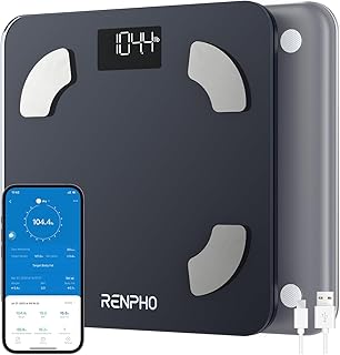 RENPHO Smart Scale for Carpet, Upgraded Digital Bathroom Scale for Body Weight with Wrapped Bottom, Body Composition Monitor for Muscle BMI, Bluetooth Body Fat Scale with Baby Mode, 400lb, Elis 1