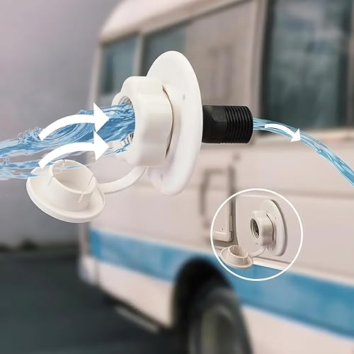 Miniatura 5 de AICEL Entrada de agua para autocaravana, conexión de entrada de agua para caravana con válvula de retención, repuesto de entrada de brida de agua