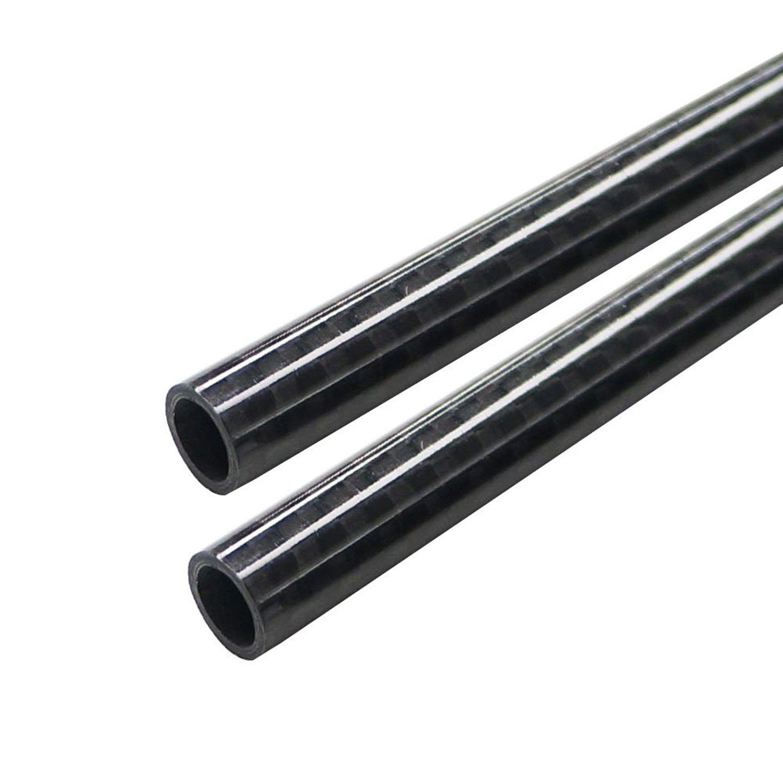 Long 500 Mm 3K Rotolo Di Carbonio Avvolto in Fibra Di Carbonio Superficie Lucida, 2Pcs/22Mmx20Mmx500Mm