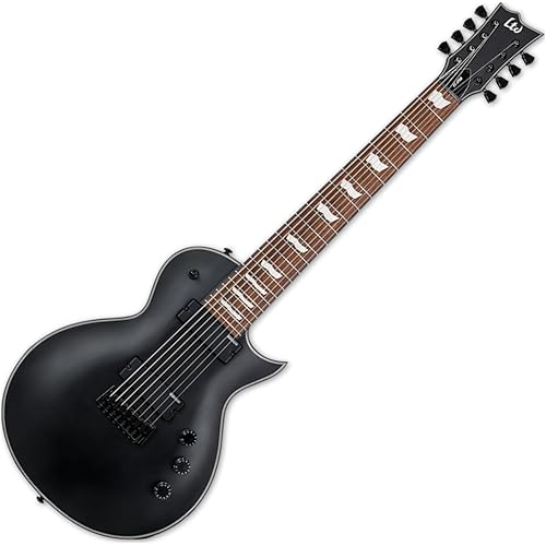 ESP LTD EC-258 8-String Electric Guitar, Black Satin