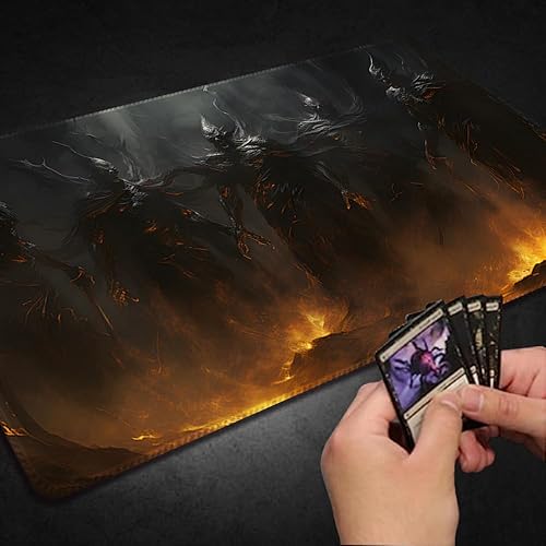 Vista 89 de Tapete de juego MTG cosido de alta calidad con zonas y parte trasera de goma antideslizante, tapete de juego TCG para MTG y otros juegos de cartas
