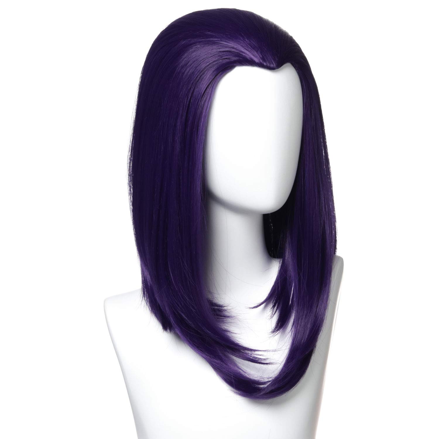 14 inches Shoulder Length Bob Halloween Cosplay Women Wig with Widows Peak (Purple)