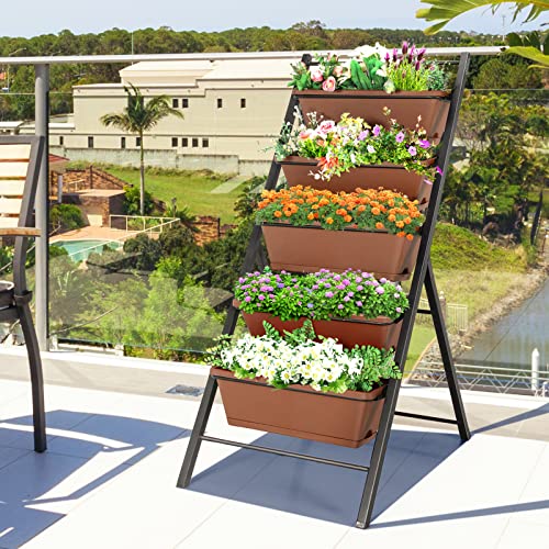 S Afstar Safstar 5-Tier Vertical Garden Planter, 5-Layer Raised Garden Bed With 5 Detachable Planter Boxes & Metal Frame, Indoor Outdoor Elevated Planting Containers For Flower Vegetables Fruit Herbs #TOP1