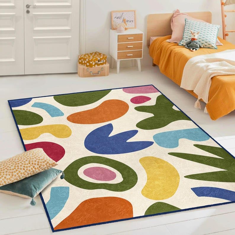 Tapis de sol salon moderne abstrait multicolore doux 200x275cm - 3