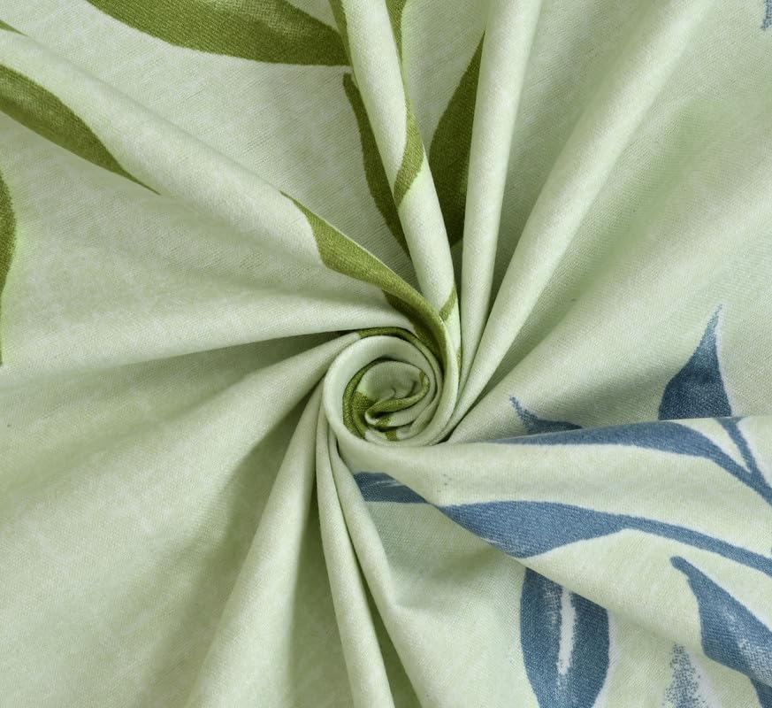 Image of NEW LEAF Premium Cotton Elastic Fitted Bedsheets with 1 Pillow Covers |Solid or Plain Single Bed Elastic 220 TC Supersoft Breathable & Wrinklefree | for 72x36+6 Inches, Light Green