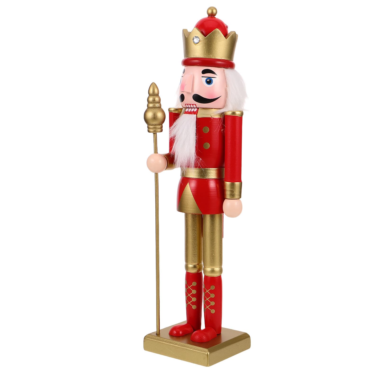 FRCOLOR 3 Stück Weihnachts Nussknacker Statue, 38cm, Rot, Stabile Basis