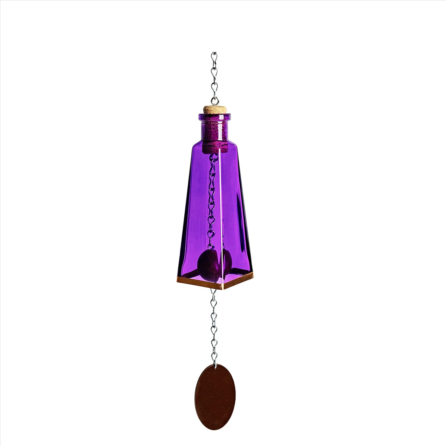 Glass Pyramid Bottle Wind Chimes Pick Color (Set of One)