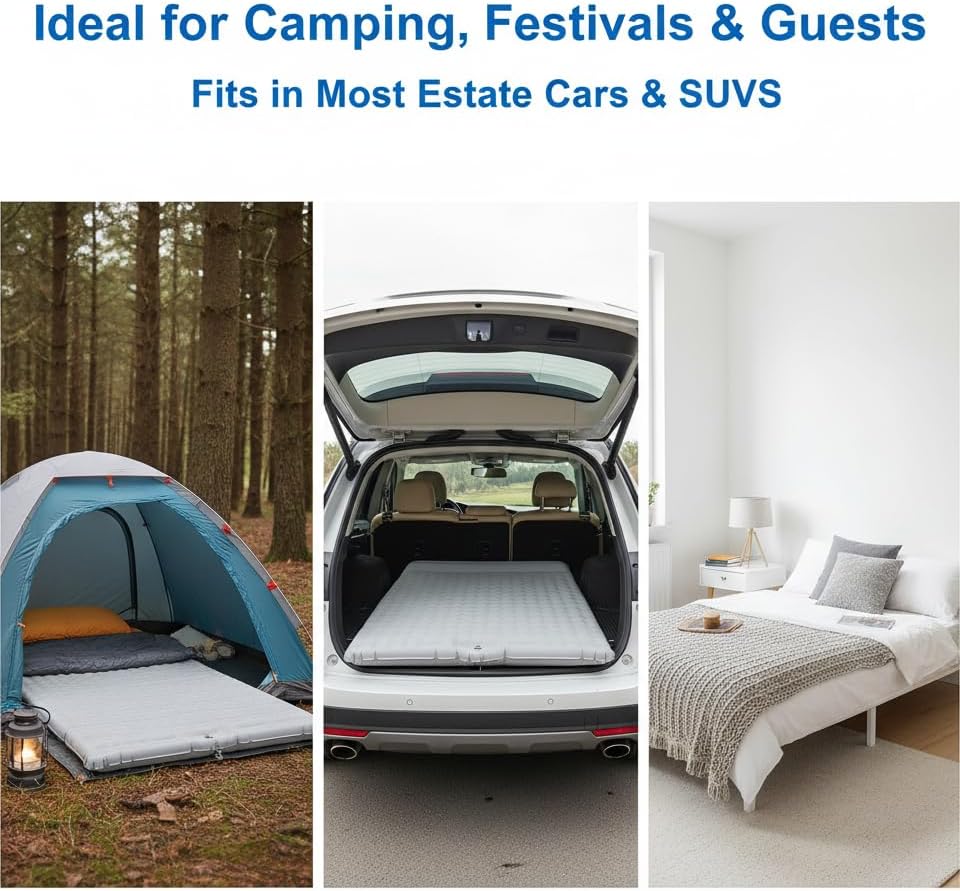 HI FINE CARE Double Camping Pad for 2 Person – Inflatable Sleeping Pad for Tent Camping & Backpacking – Lightweight, Waterproof & Quick Inflation – 4” Thick for Camping, Travel & Guests