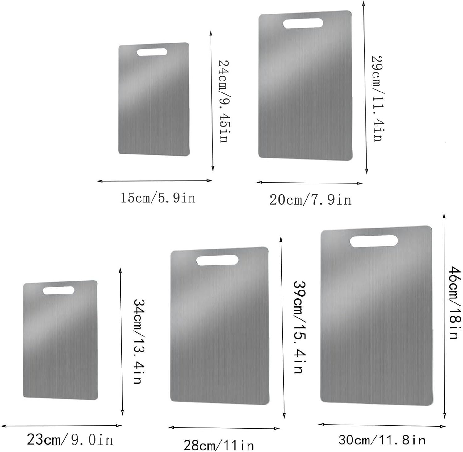Stainless Steel Cutting Board, Double Sided Steel Cutting Board for Kitchen, Food-Grade Titanium, Dishwasher Safe, Easy to Clean,for Meat, Fruit, Vegetables (30x46cm)