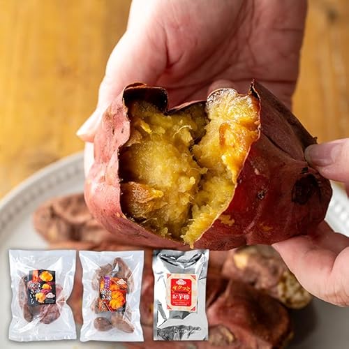 ファーム工房 「鹿児島県産紅はるか」と「種子島産安納芋」冷凍焼き芋食べ比べ&サクッとお芋棒(冷凍大学芋)(合計1.18kg)