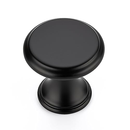 Ravinte 30 Pack Matte Black Kitchen Cabinet Knobs, Solid Black