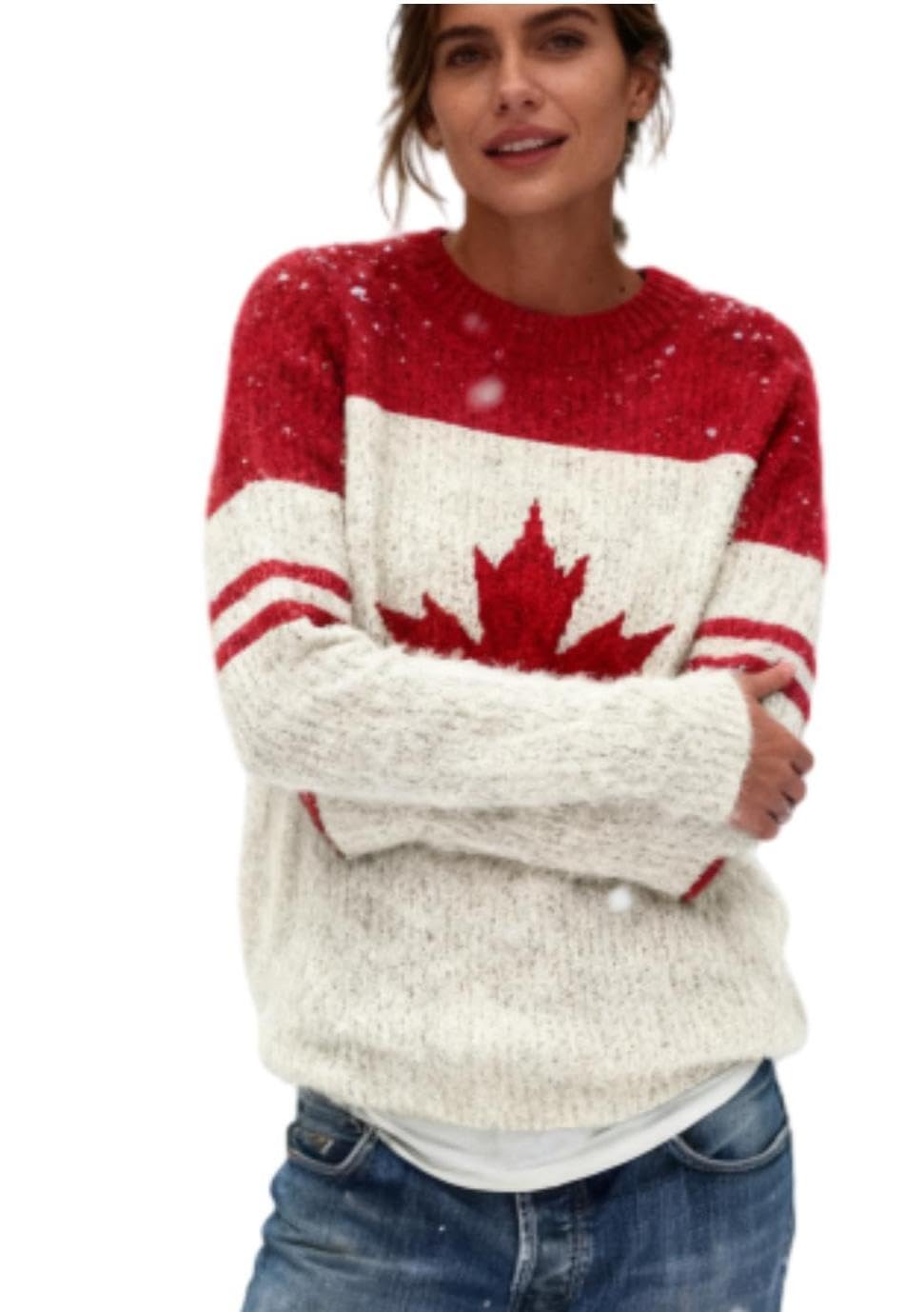 Womens Fair Isle Knit Sweater Fall Winter Long Sleeve Crew Neck Colorful Boho Pullover Tops Casual Oversized Jumper