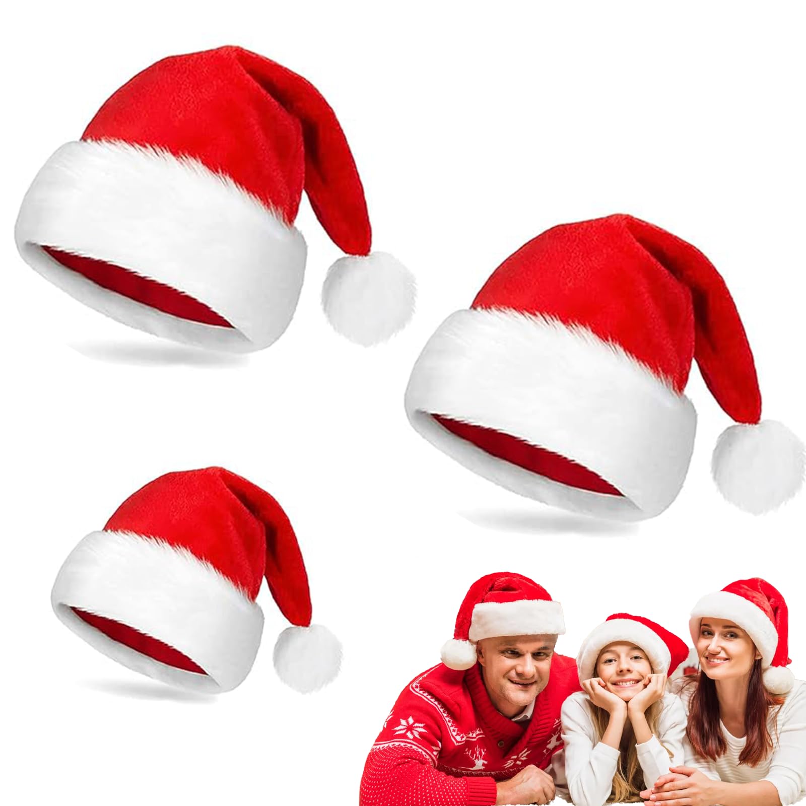 3 kerstmuts kerstmutsen, kerstman muts voor volwassenen en kinderen, kerstman muts, muts Kerstmis kinderen voor familie Kerstmis Nieuwjaar feestelijke feestdecoraties benodigdheden 3 kerstmuts kerstmutsen, kerstman muts voor volwassenen en kinderen, kerstman muts, muts Kerstmis kinderen voor familie Kerstmis Nieuwjaar feestelijke feestdecoraties benodigdheden