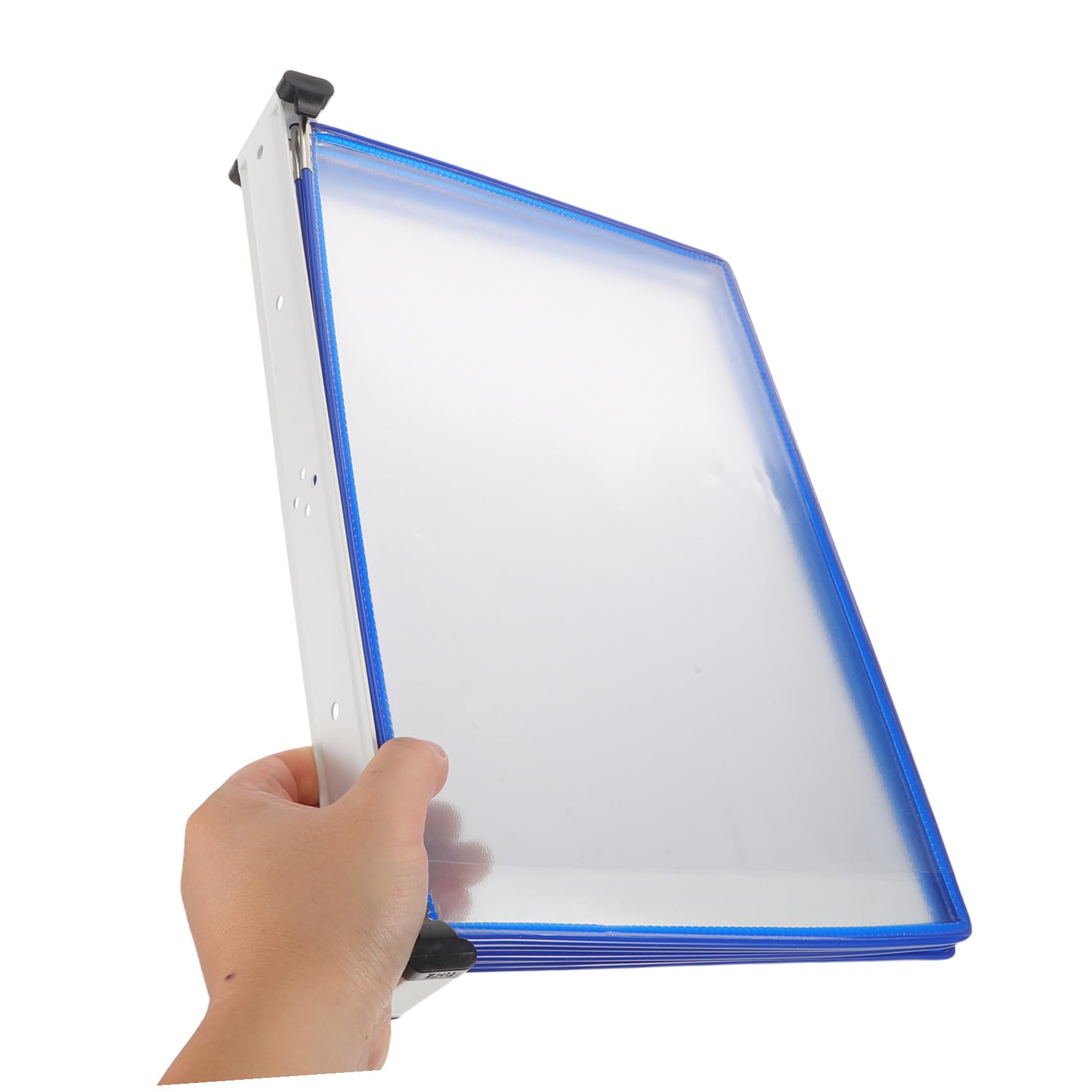 Organiseur Mural pour Documents avec 5 Panneaux Double Face et 10 Poches en Fer et PVC, Système D'affichage de Référence Polyvalent pour Bureau et Réunions