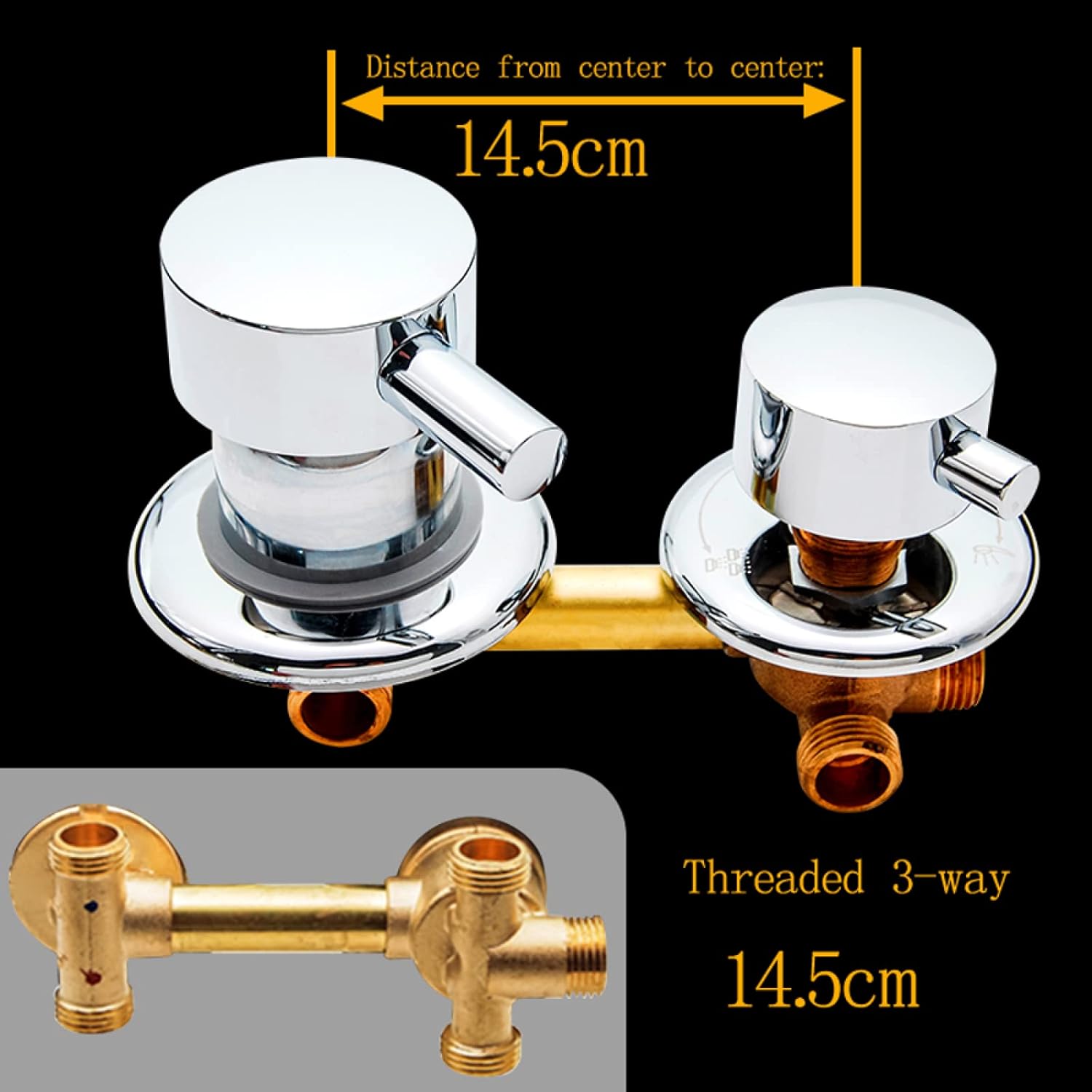 2/3/4/5 Way 10/12.5/14.5cm Brass Shower Mixer Taps Hot And Cold Water Mixer Valve Diverter G1/2" Switch Control Mixer Tap For Shower Room,14.5cm,3 Way