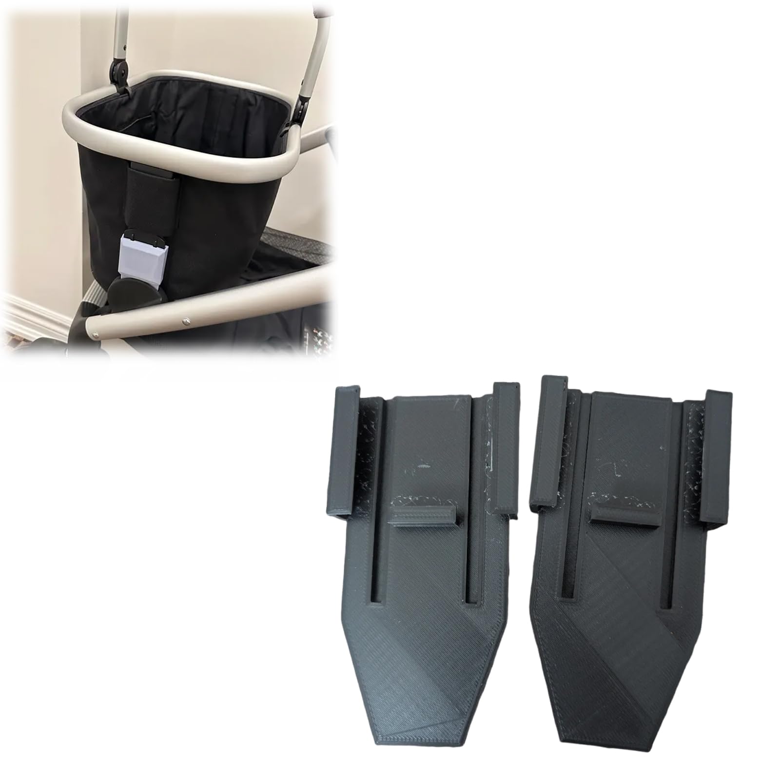 Shopping Basket Adapter Compatible with Cybex Gazelle S, Bottom Mount Connector, Easy Installation for Stroller Accessories