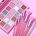 18 Colors Eyeshadow Palette With 7 pcs Soft Brushes Makeup Set High Pigmented Shimmer Matte Metallic Glitter Pink Nude Sage Green Eye Shadow Brush Make Up Kit for Women & Teen, Beginner & Pros